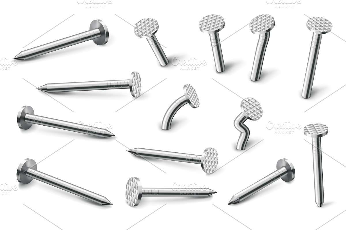 Nails 3d realistic and steel, an Illustration by winwin.art