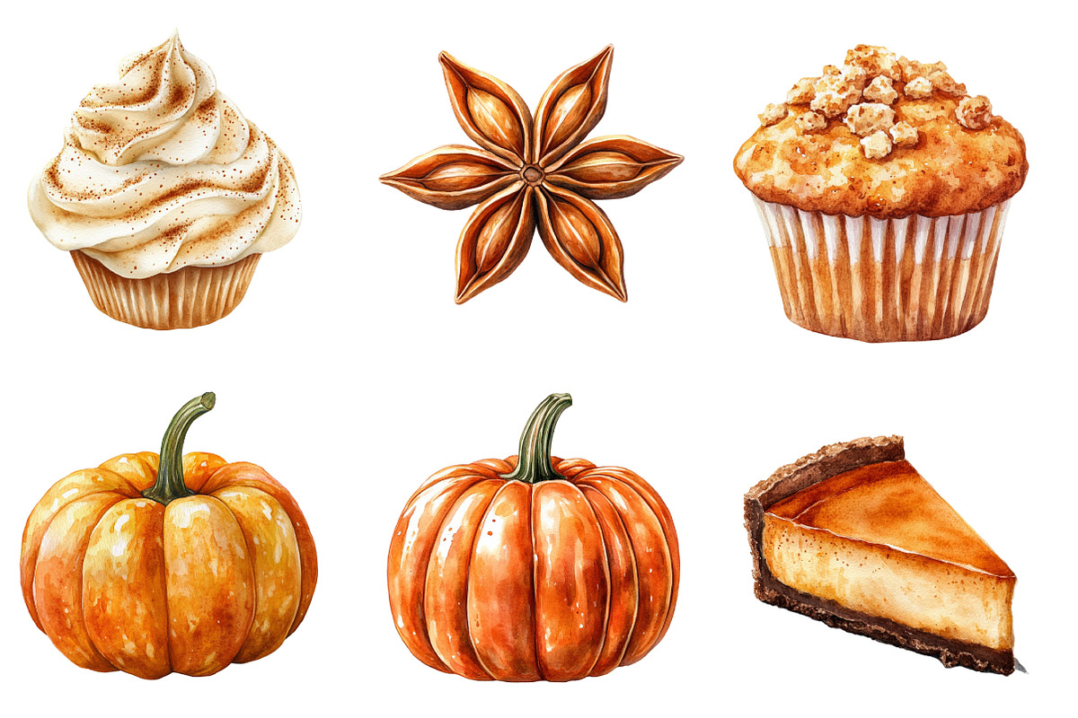 Pumpkin Spice Thanksgiving Bundle, an Illustration by DreamCafeArt (Photo 2 of 5)