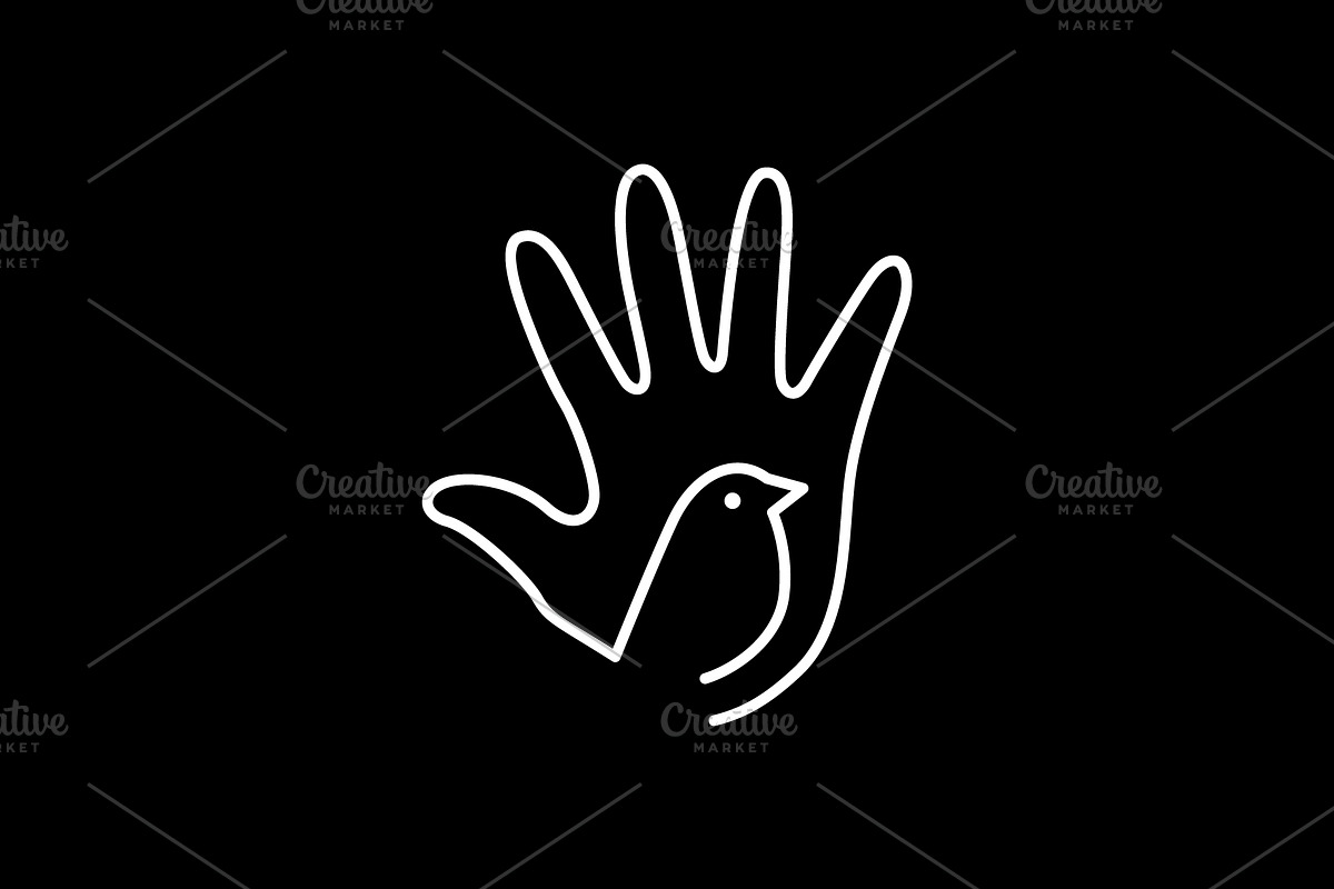 hand saying hello bird logo, a Branding & Logo Template by devastd