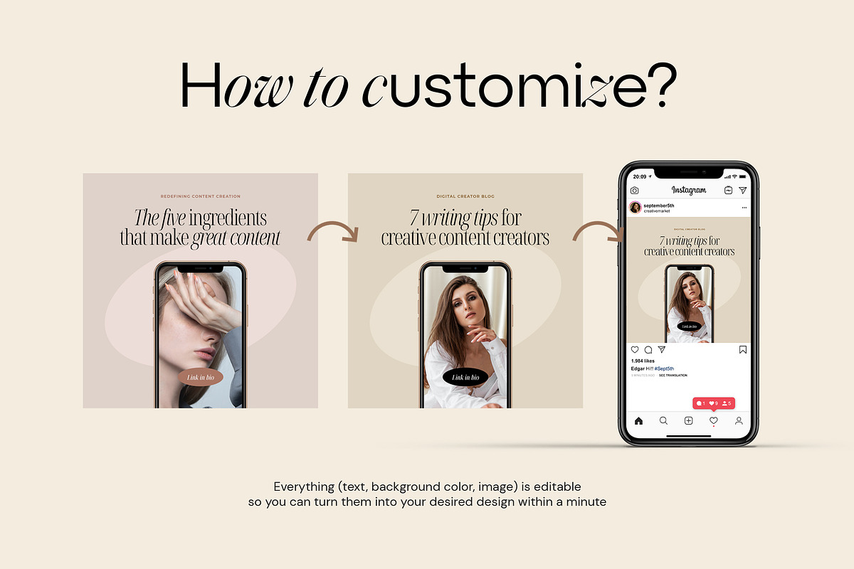 Content Creators Instagram CANVA PS, a Social Media Template by September 5th (Photo 9 of 18)