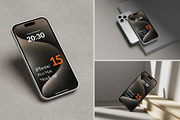 Iphone 15 Mockup, an iPhone Mockup by Se٧enStudio (Thumbnail 1 of 4)