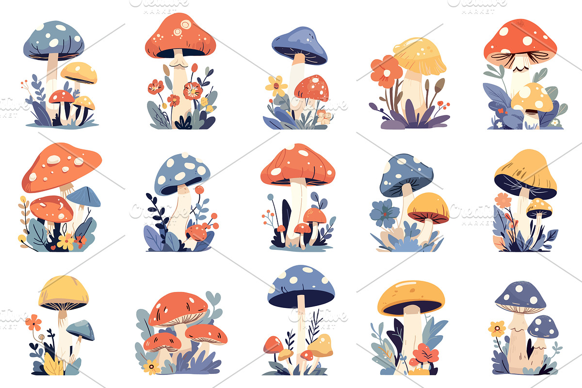 Cartoon set of poisonous and non, a Food Illustration by LadadikArt
