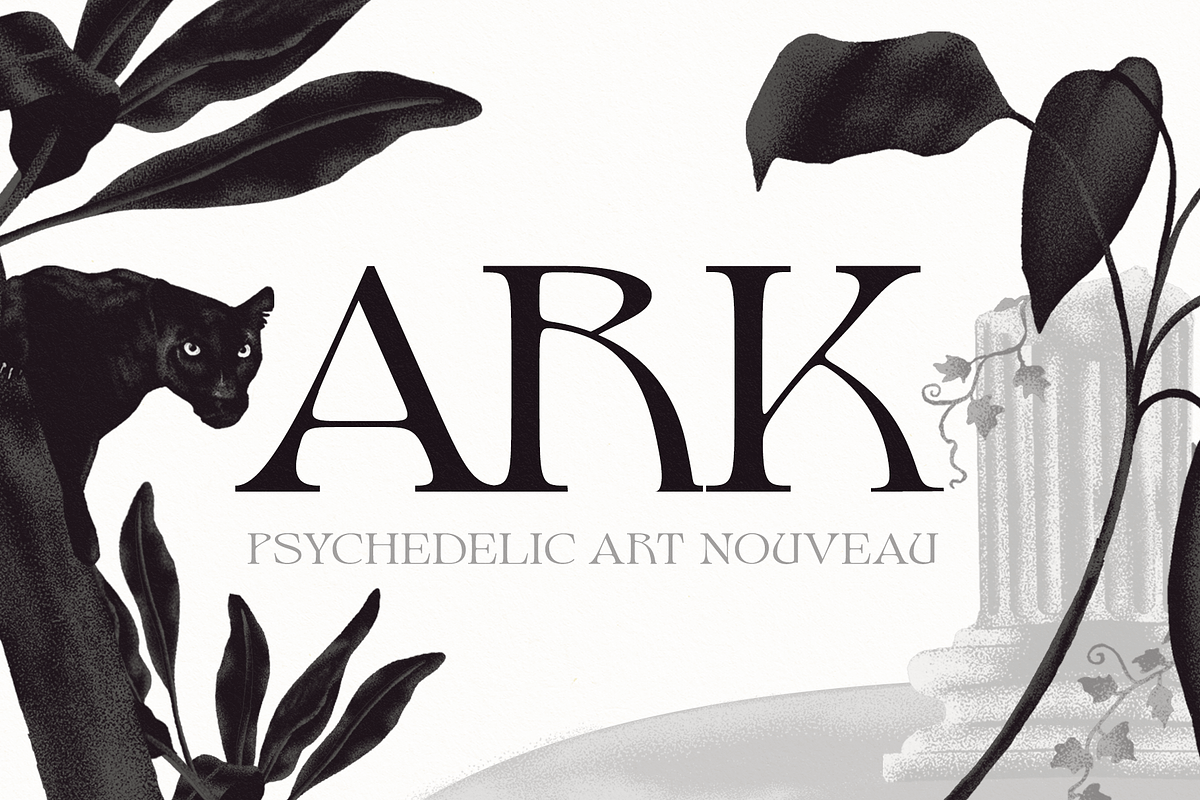 Ark - Psychedelic Art Nouveau Serif, a Serif Font by Fenotype (Photo 1 of 13)