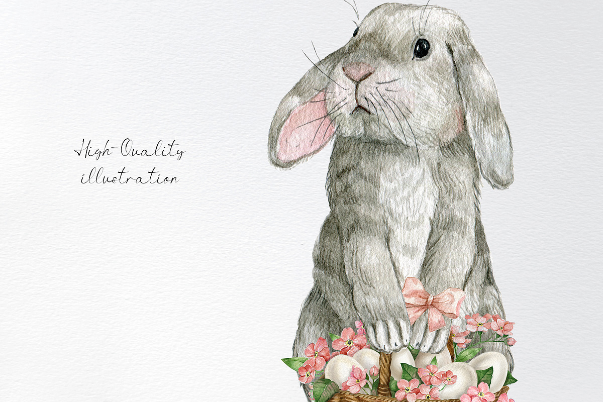 Watercolor spring easter clipart, a Seasonal Illustration by yana.fefelova (Photo 3 of 5)