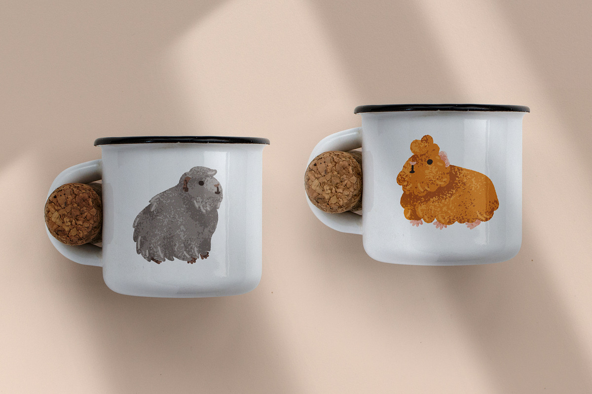 Cute, funny guinea pig animals set, an Animal Illustration by Good Studio (Photo 12 of 14)