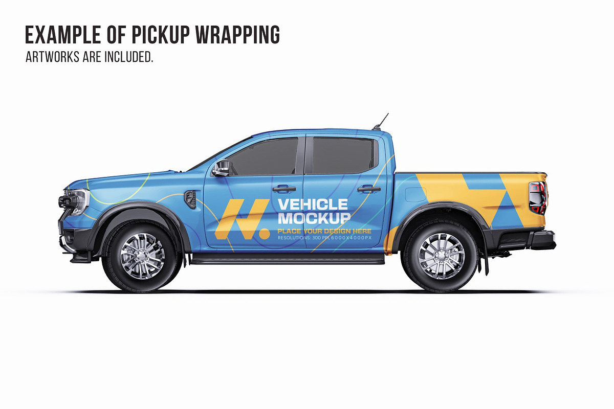 Modern Double Cab Pickup Mockup Set, a Product Mockup by Halal Graphic Studio (Photo 6 of 15)