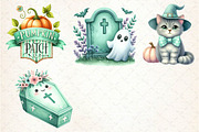 Pastel Mint Halloween Clipart, an Illustration by Dream Creation (Thumbnail 7 of 7)