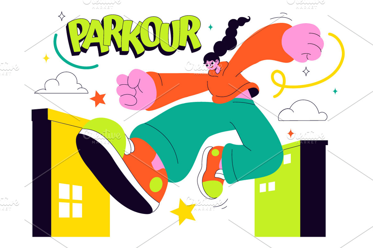 10 Parkour Sports Illustration, a Person Illustration by denayunebgt (Photo 4 of 4)