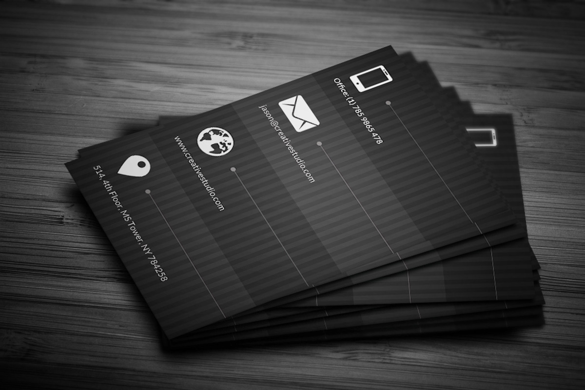 Metro Dark Business Card, a Business Card Template by bouncy (Photo 1 of 4)