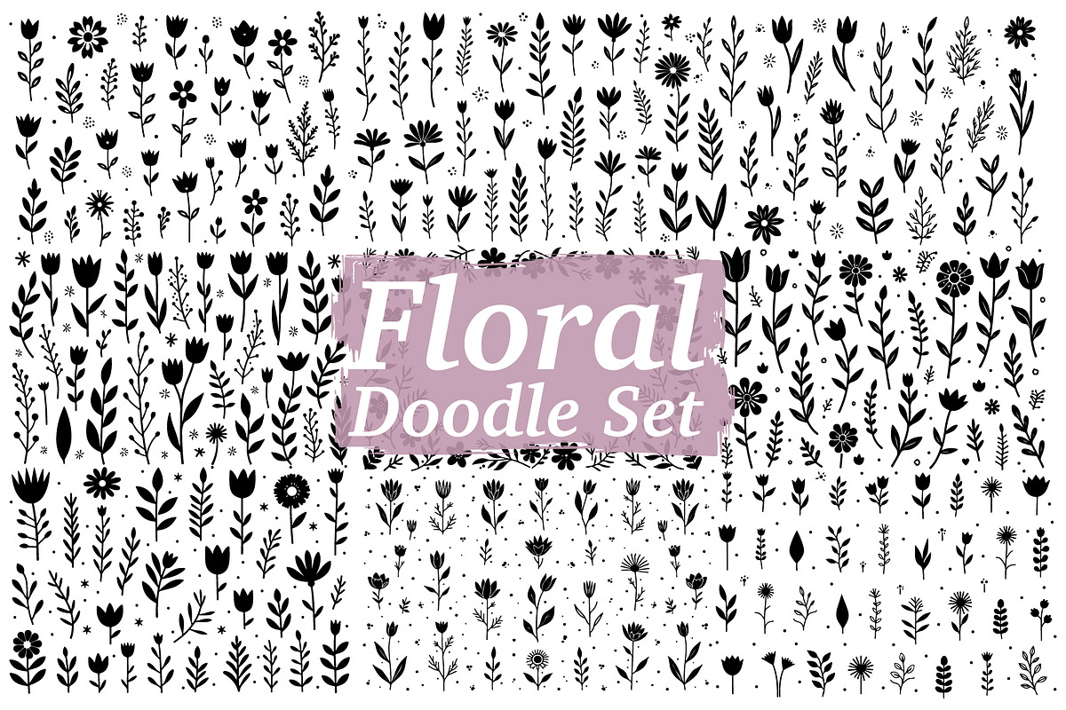 Blooming Botanical Sketch Set, an Illustration by hafijul