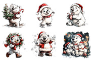 Christmas Polar Bear Clipart, an Illustration by CreationArt (Thumbnail 2 of 5)