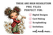 Whimsical Girl PNG Clipart Bundle, a Seasonal Illustration by OK Design (Thumbnail 6 of 6)