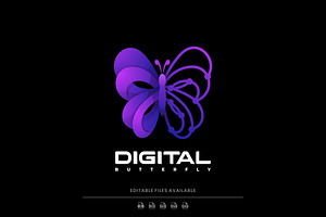 Butterfly Digital Gradient Logo