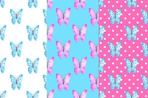 Watercolor Butterfly Digital Papers