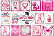 Breast Cancer Postage Stamp Clipart, an Illustration by RobertsArt (Thumbnail 1 of 5)