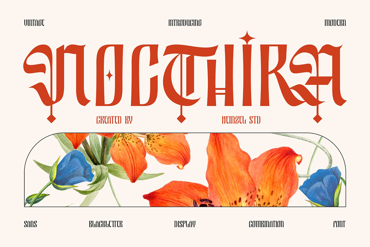 Nocthira Blackletter Font, a Blackletter Font by Heinzel Std (Photo 1 of 10)
