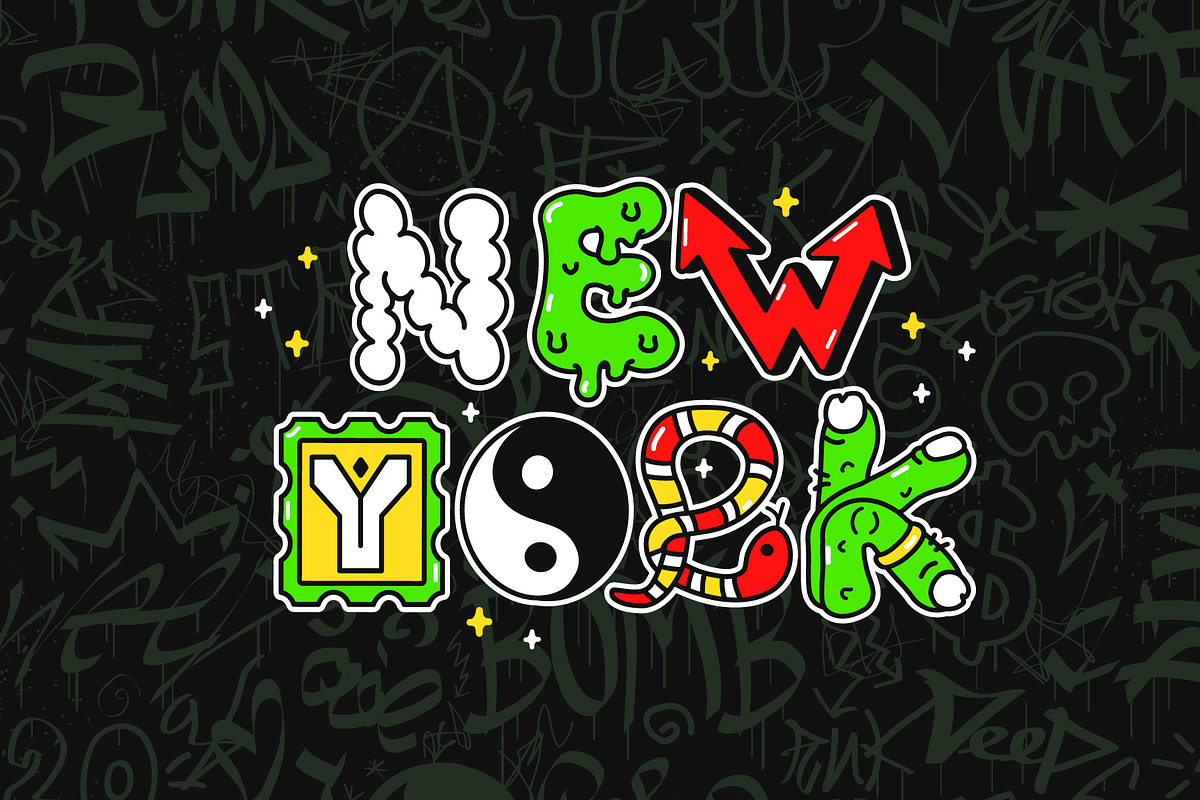 Psychedelic Alphabet Vector Set, a Decorative Illustration by Slavko Kahovsky (Photo 2 of 5)