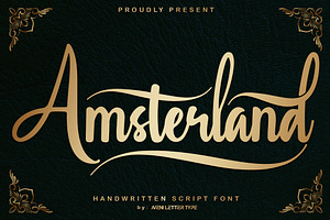 Amsterland | Handwritten Font, a Handwritten Font by Aveni Letter Type