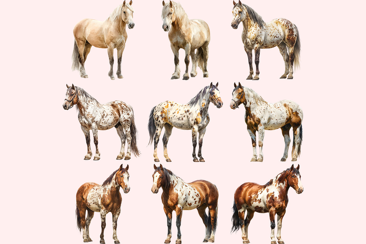 Horse Clipart PNG Bundle, a Graphic by M9 Design (Photo 8 of 11)