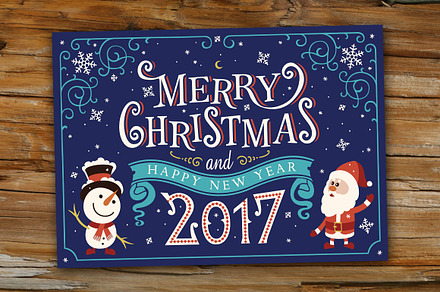 2017 Merry Christmas Greetings Card., a Card Template by Azat1976