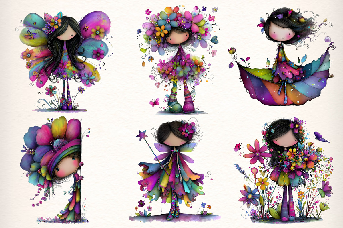 Whimsical Christmas Fairy Clipart, an Illustration by Dream Creation (Photo 5 of 8)