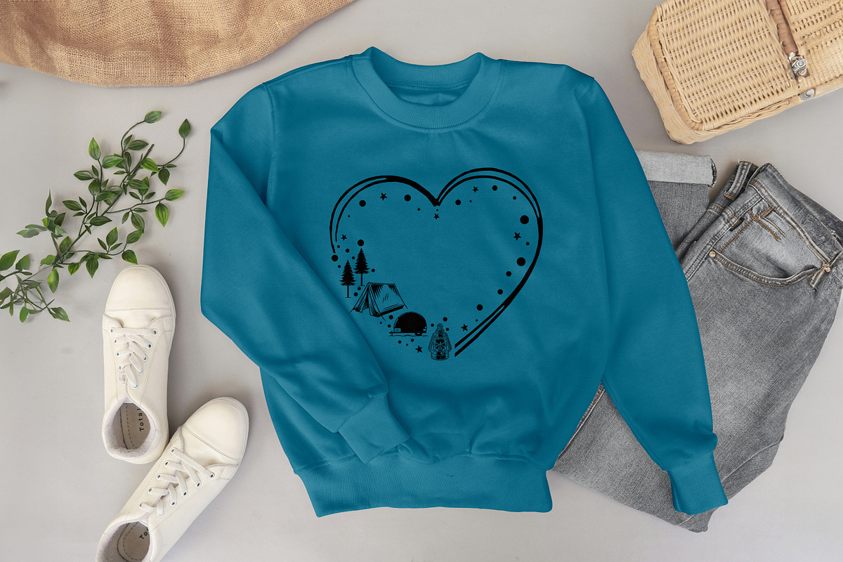 Camping Heart Digital T-Shirt Design, a Graphic by Vector Portal (Photo 6 of 6)