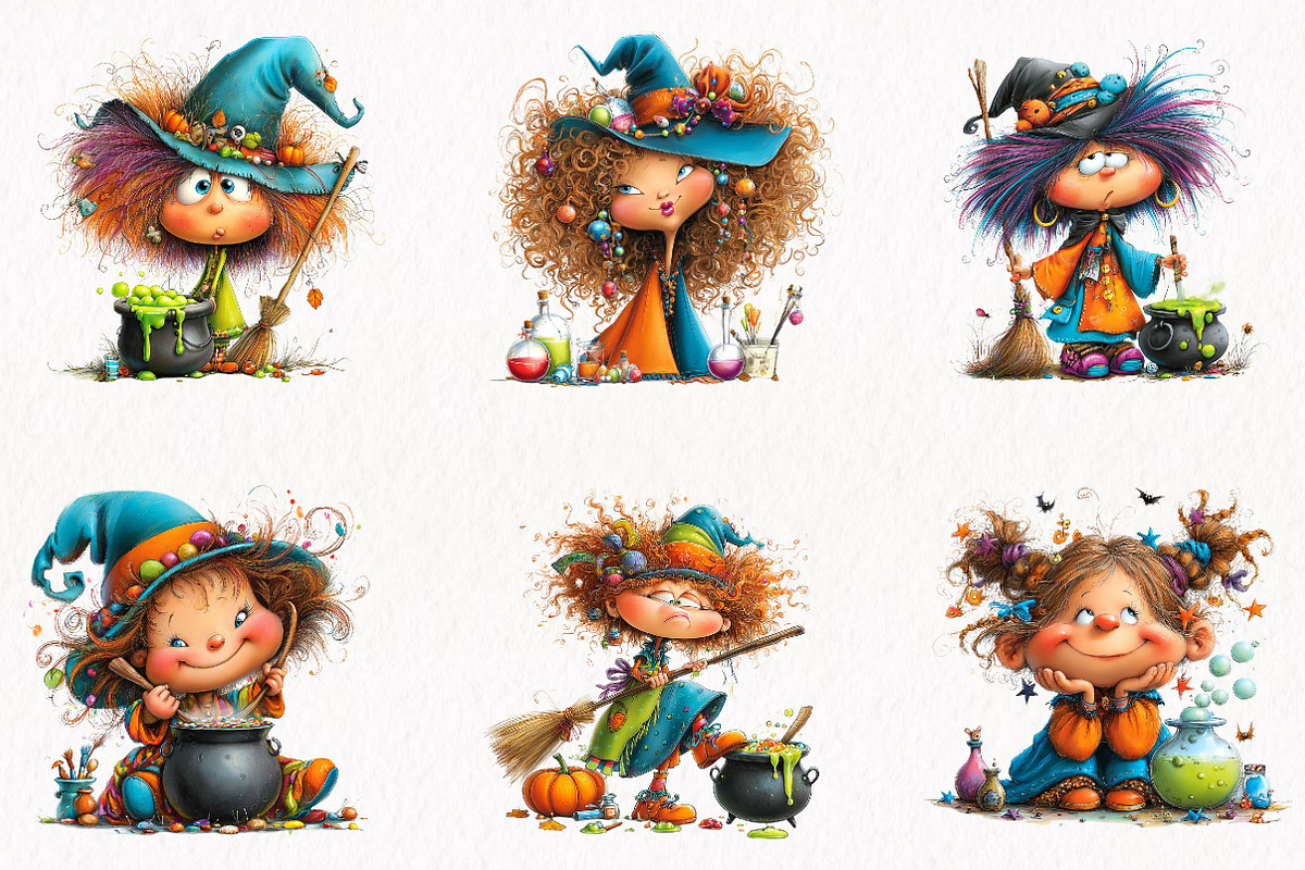 Funny Witch Clipart, a Seasonal Illustration by fashionaddict (Photo 2 of 7)