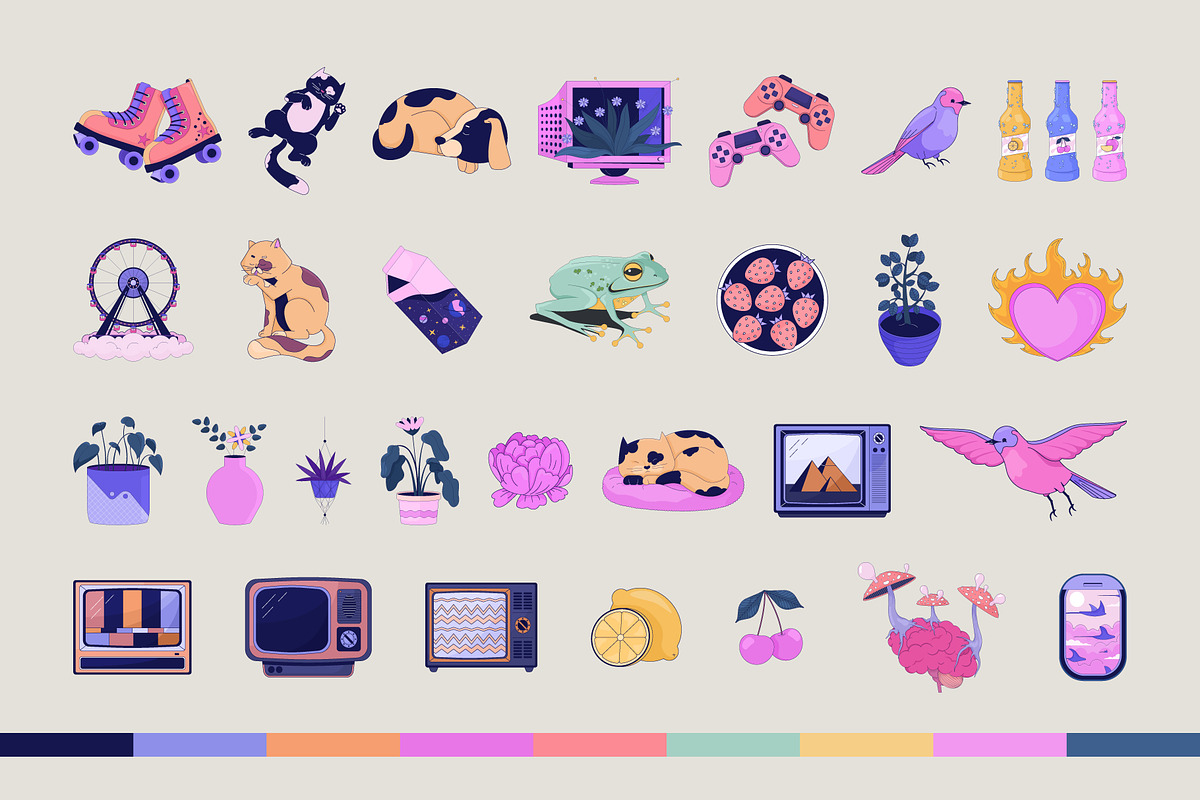 Dreamy Lo Fi Aesthetic Elements Pack, a Decorative Illustration by IMG Visuals (Photo 2 of 8)