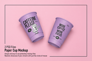 Paper Cup Mockup, a Cups & Container Mockup by Custom.scene
