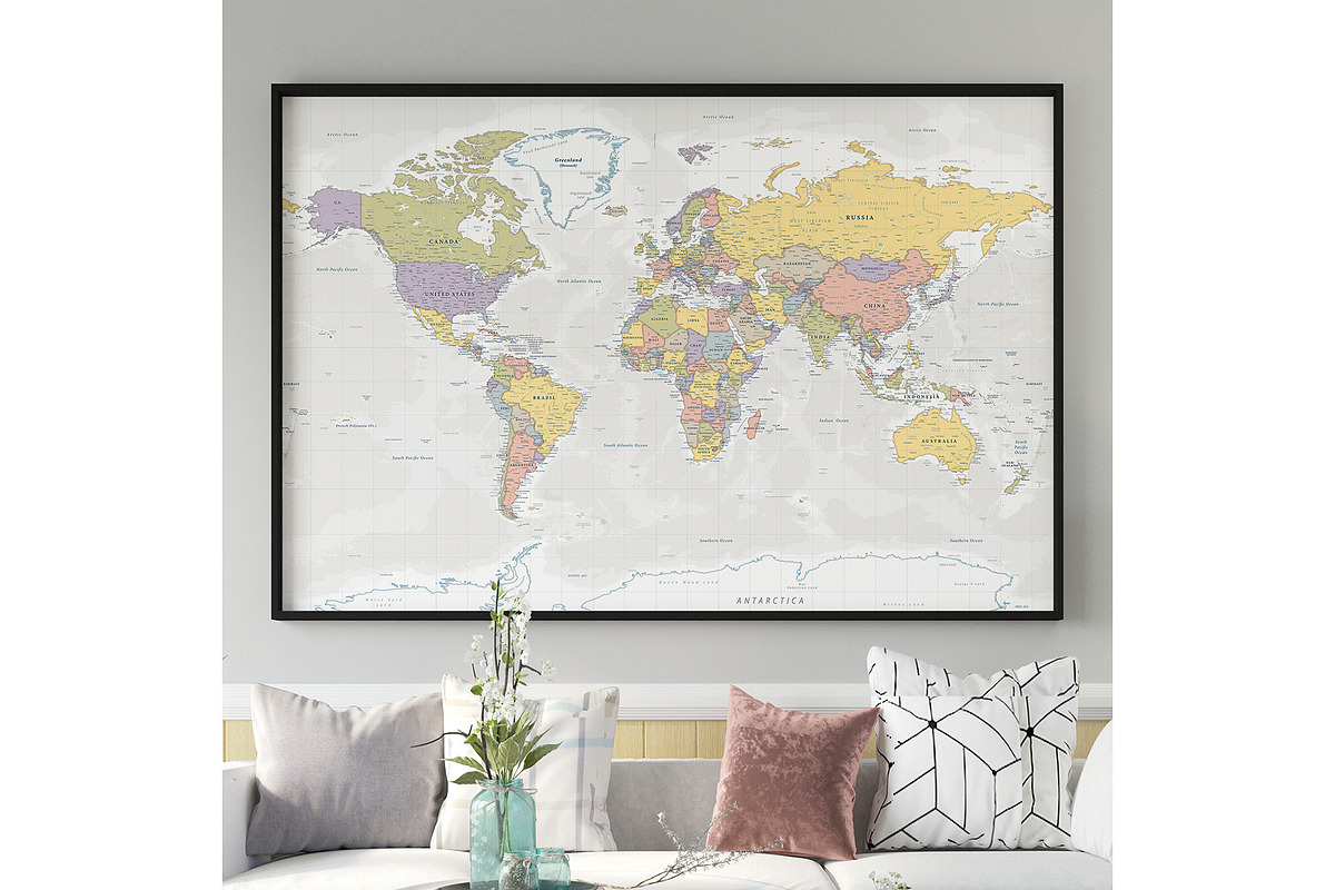 Vector World Map - Large&Detailed, an Illustration by PorcuPen Works (Photo 9 of 9)
