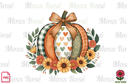 Patchwork Pumpkin with Florals, a Graphic by Moss Rose (Thumbnail 1 of 3)