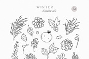 WINTER FLORAL Christmas line art set, a Decorative Illustration by Madiwaso (Thumbnail 6 of 9)