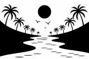 Beach sunset, silhouette bundle, an Illustration by Amazin_art (Thumbnail 3 of 7)