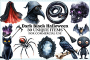 Dark Black Halloween Sublimation PNG, an Illustration by Craft Nest (Thumbnail 1 of 9)