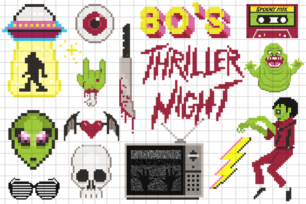 80's Night Thriller Pixel Art Set, an Education Illustration by Dapper Dudell (Photo 2 of 3)