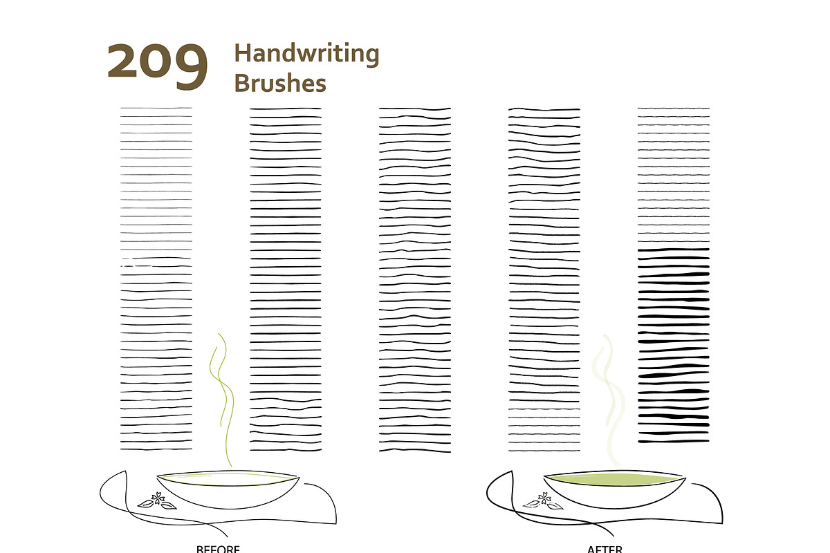 AI Dry Ink + Handwriting Brushes, a Brush Add-On by 103cia (Photo 3 of 3)