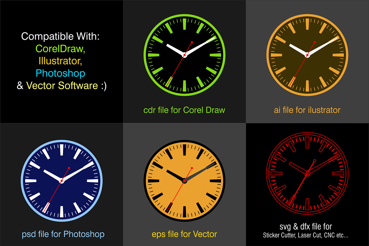 Wall Clock Face CFV1, a Graphic by G7 (Photo 2 of 3)