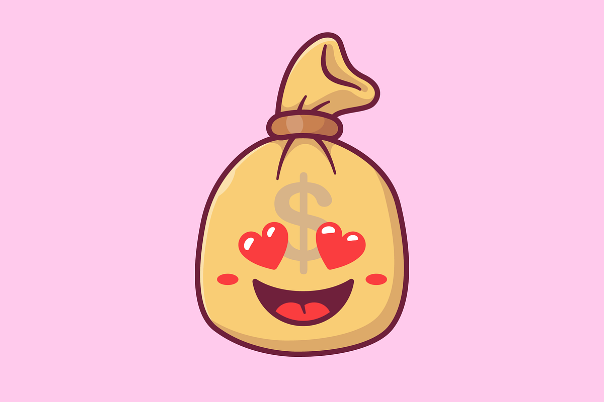 Cute Money Bag With Love Heart Eyes, a Finance Illustration by Catalyst Labs
