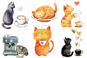 Cat Silhouette Love Coffee Clipart, an Illustration by Designworld (Thumbnail 3 of 6)