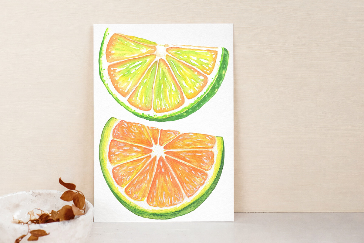 Watercolor Citrus Fruit Clipart, an Illustration by Libby Wishes (Photo 3 of 7)