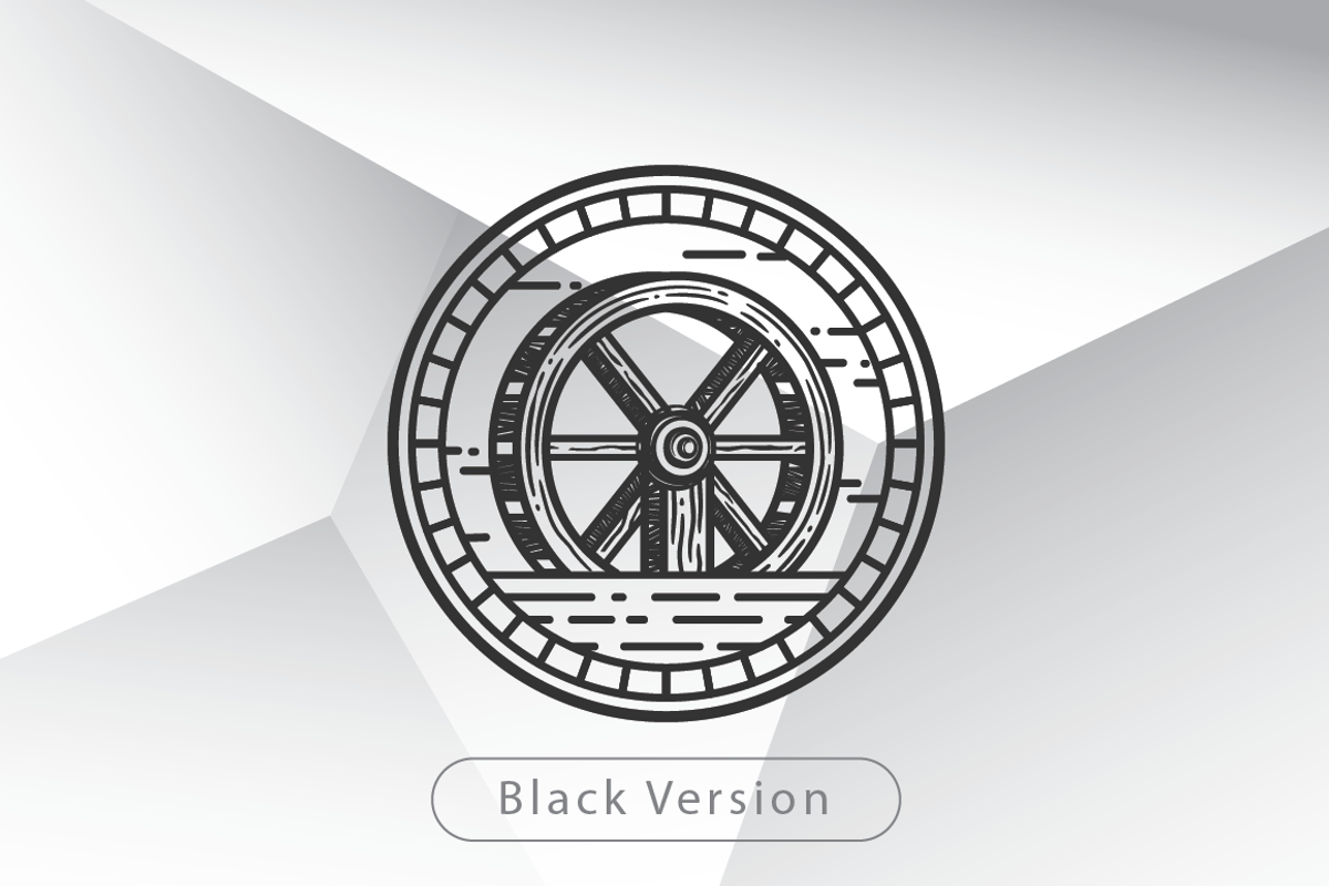 Vintage Water Wheel Logo Template, a Branding & Logo Template by Heavtryq Design (Photo 4 of 4)