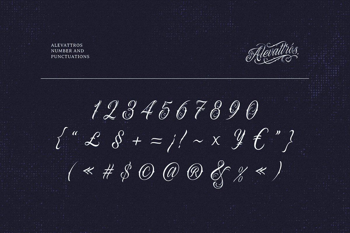 Alevattros Script for Tattoo Logo, a Script Font by ilhamtaro (Photo 9 of 12)