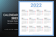 2022 Simple Calendar Monday Starts., a Stationery Template by WORAKAMON Design Studio (Thumbnail 1 of 3)