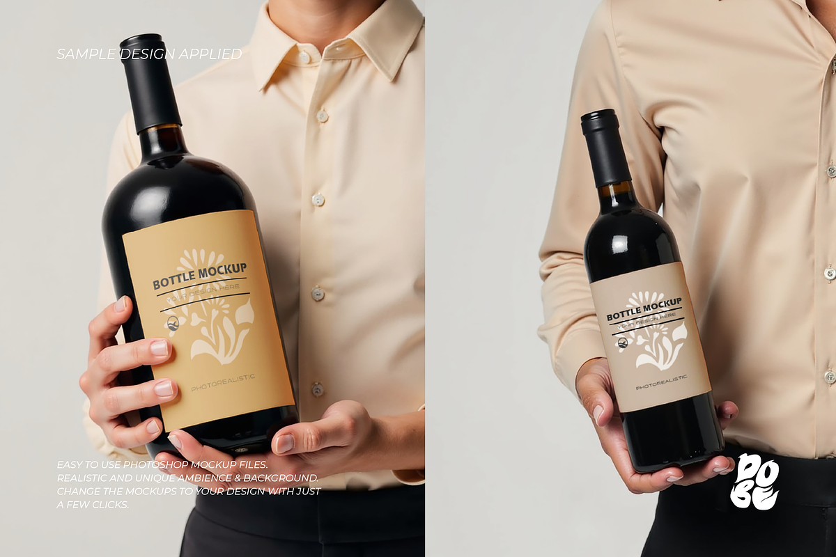 Bottle Hand Mockup Set - Vol 1, a Packaging Mockup by DOBE Studio (Photo 4 of 4)