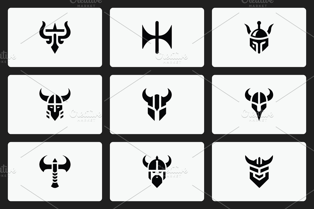 Viking Weapon Logo Set, a Branding & Logo Template by Vectorium Studio (Photo 2 of 2)