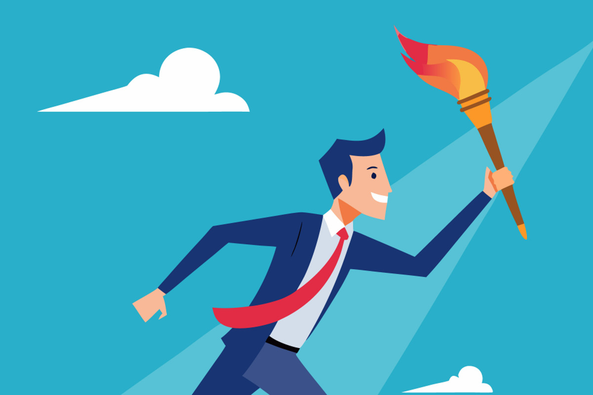 Businessman running with a torch, a Person Illustration by SouravDesign (Photo 1 of 3)