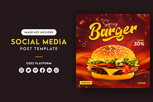 Burger Social Media Post Banner