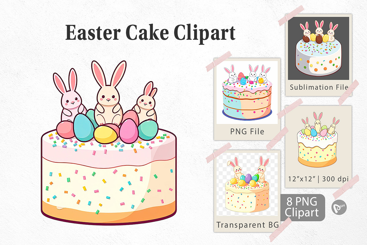 Easter Cake Clipart, a Graphic by Artnoy (Photo 1 of 5)