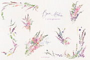 Bon Matin Watercolor Floral Clip Art, a Decorative Illustration by whiteheartdesign (Thumbnail 8 of 18)