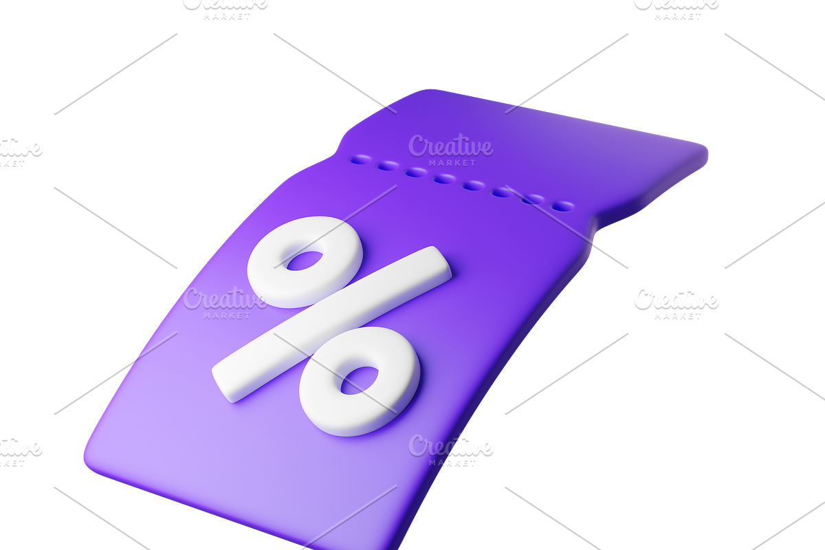 Flying purple 3D discount coupon, an Object 3D Model by Hannet (Photo 2 of 8)